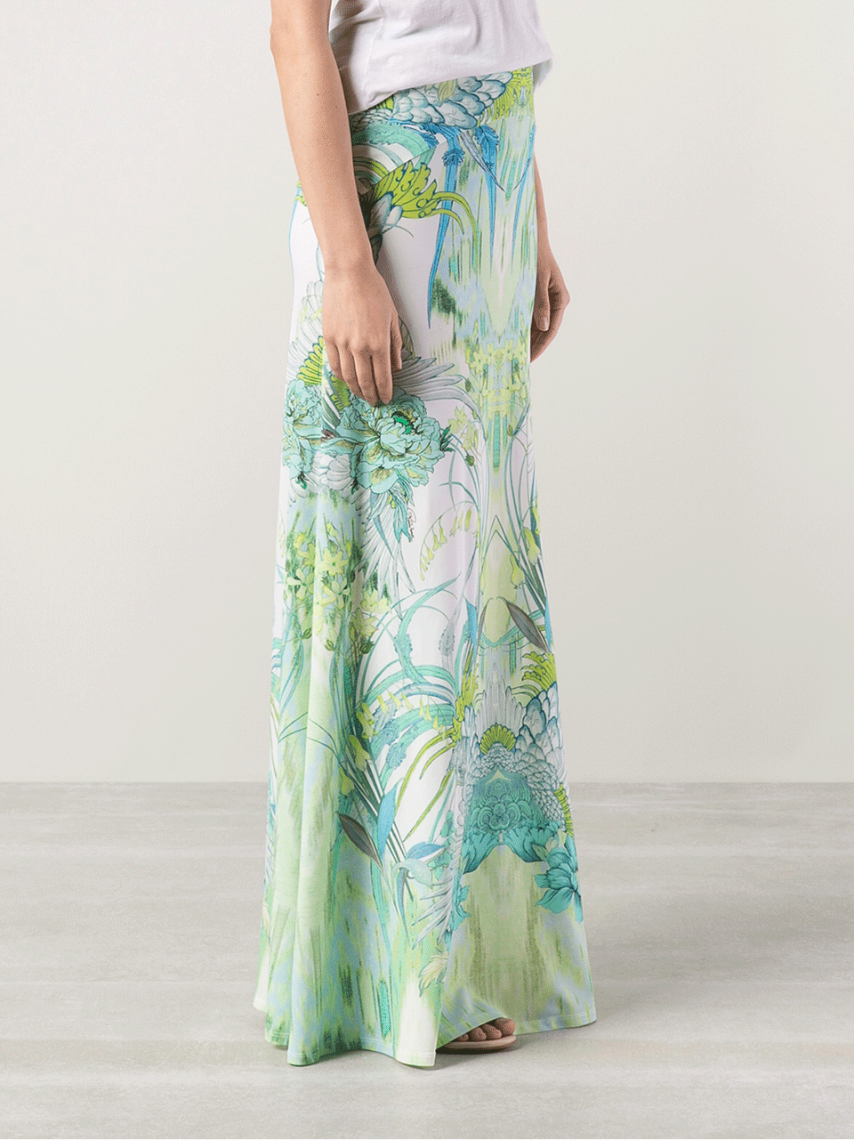 ROBERTO CAVALLI-Printed Pull On Maxi Skirt-