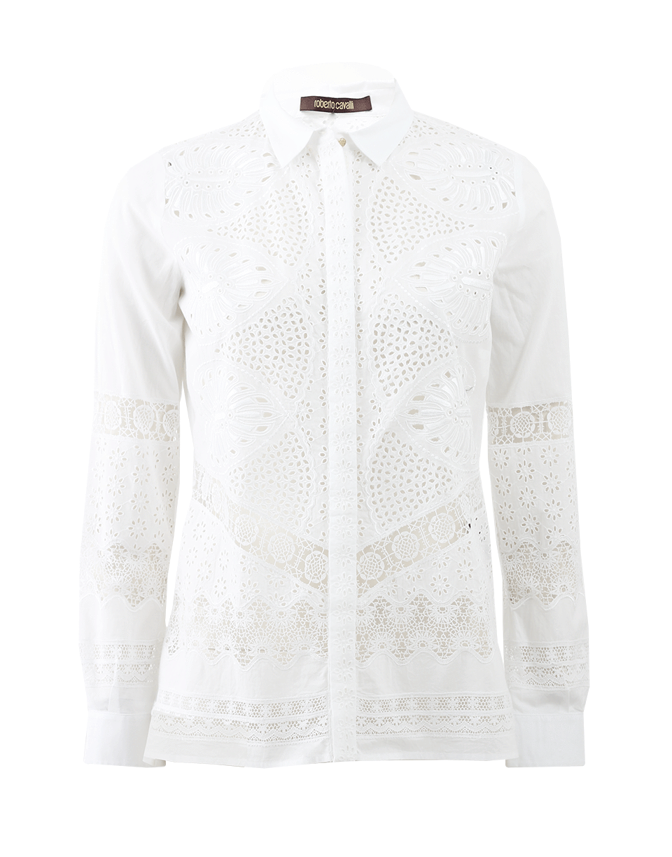 ROBERTO CAVALLI-Eyelet Blouse-