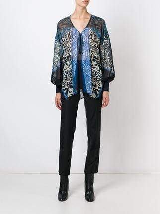 ROBERTO CAVALLI-Cuffed Print Blouse-