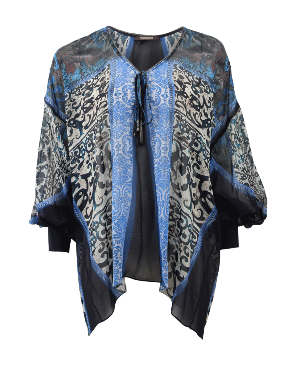 ROBERTO CAVALLI-Cuffed Print Blouse-
