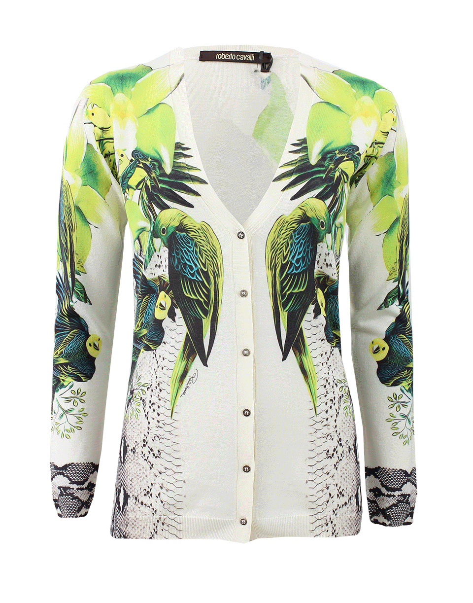 ROBERTO CAVALLI-Tropical Print Cardigan-