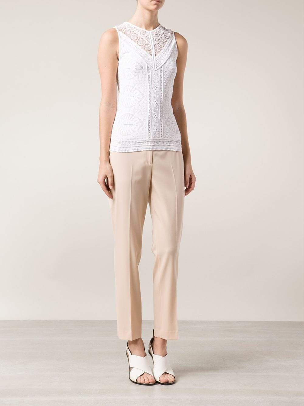 ROBERTO CAVALLI-Crewneck Textured Knit Tank-