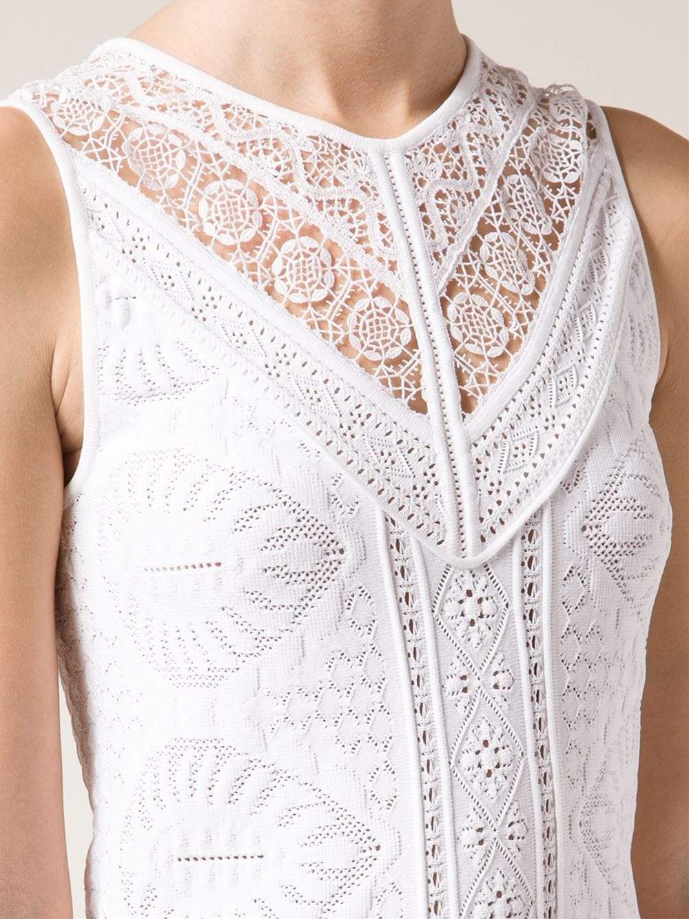 ROBERTO CAVALLI-Crewneck Textured Knit Tank-