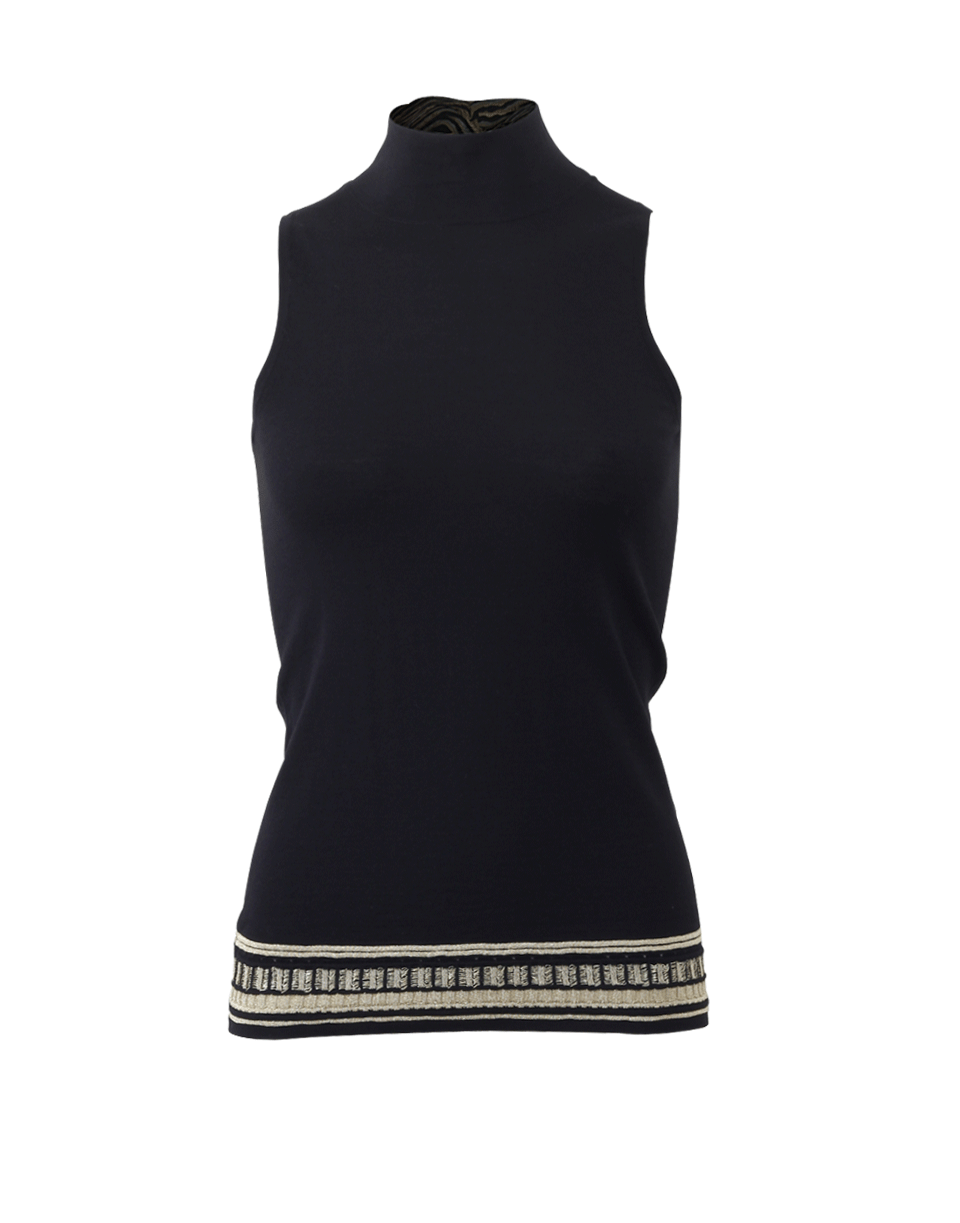ROBERTO CAVALLI-Gold Trimmed Tank-