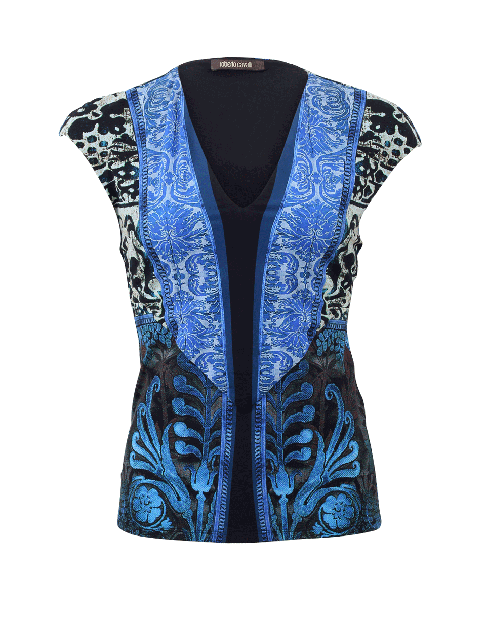 ROBERTO CAVALLI-Fitted Print Top-