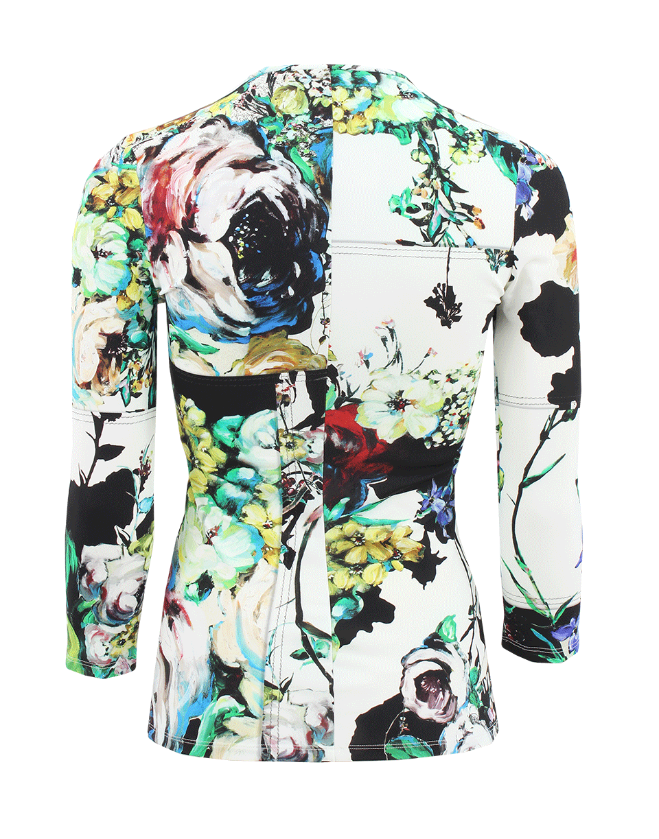 ROBERTO CAVALLI-Fitted Print Cutout Top-