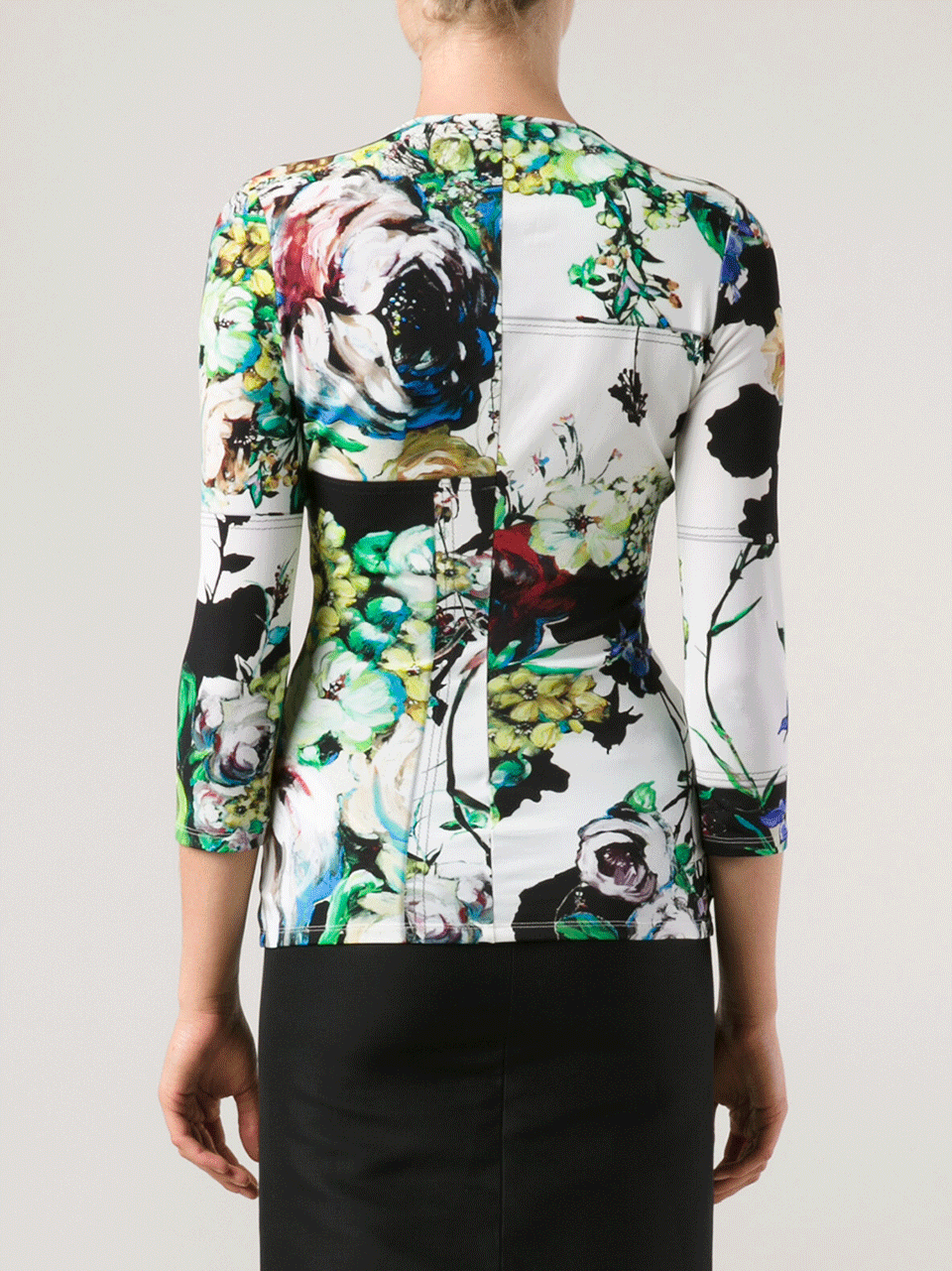ROBERTO CAVALLI-Fitted Print Cutout Top-