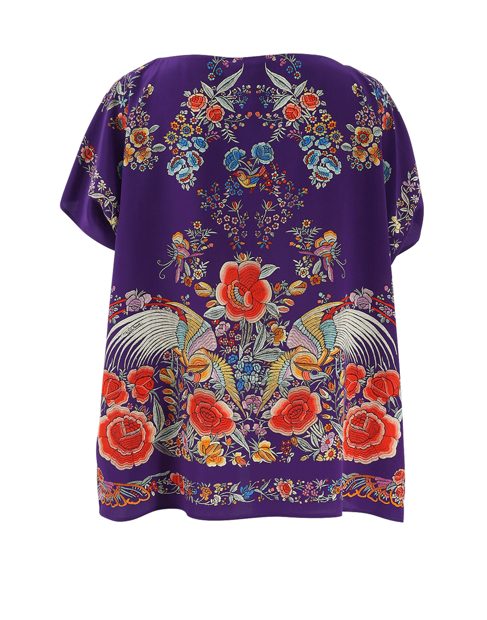ROBERTO CAVALLI-Garden Print Top-