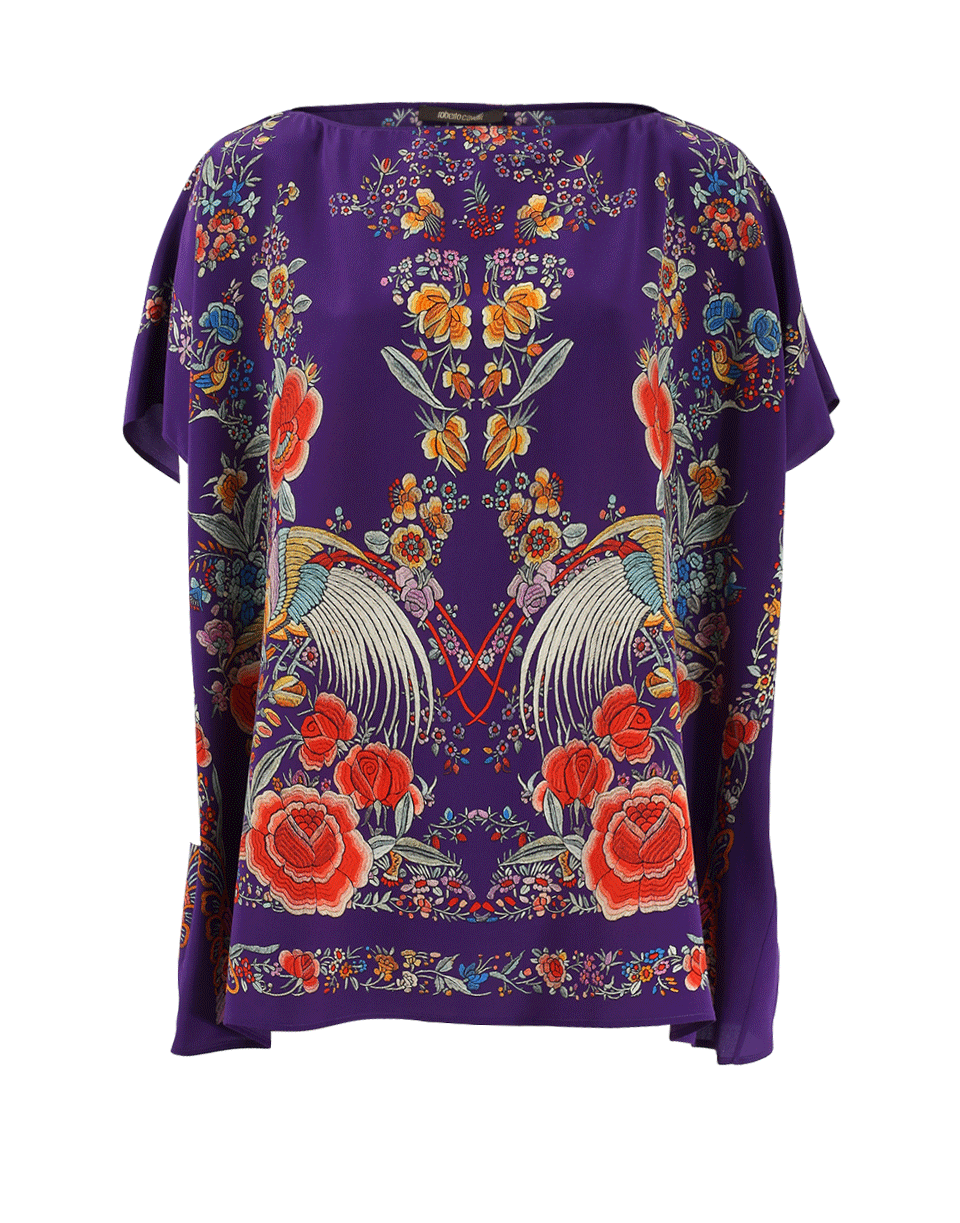 ROBERTO CAVALLI-Garden Print Top-
