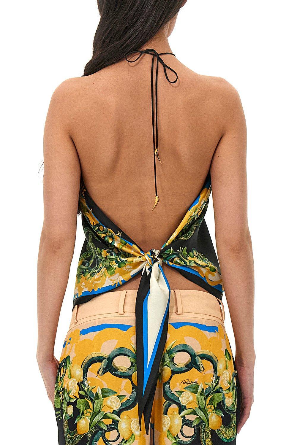 ROBERTO CAVALLI-Halter Scarf Top-