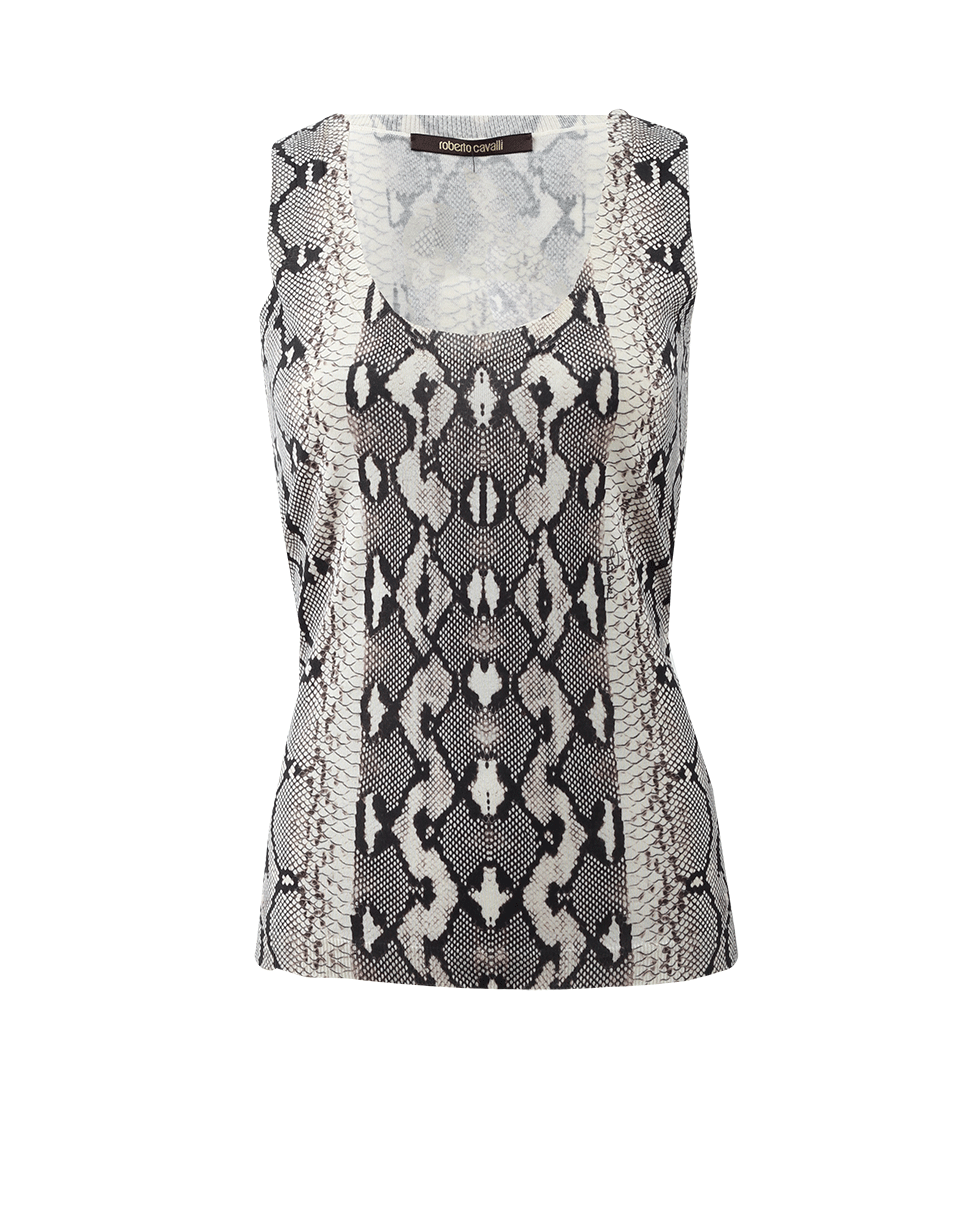ROBERTO CAVALLI-Python Print Knit Tank-