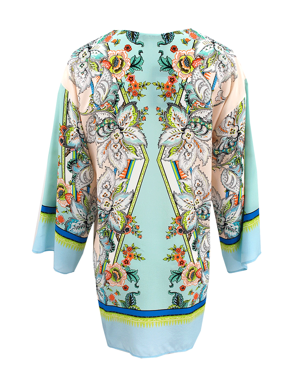 ROBERTO CAVALLI-Quarter Sleeve V-Neck Print Tunic-
