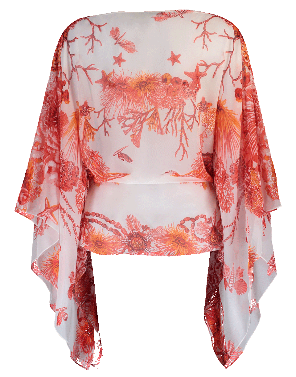 ROBERTO CAVALLI-Coral Reef Print Caftan Top-