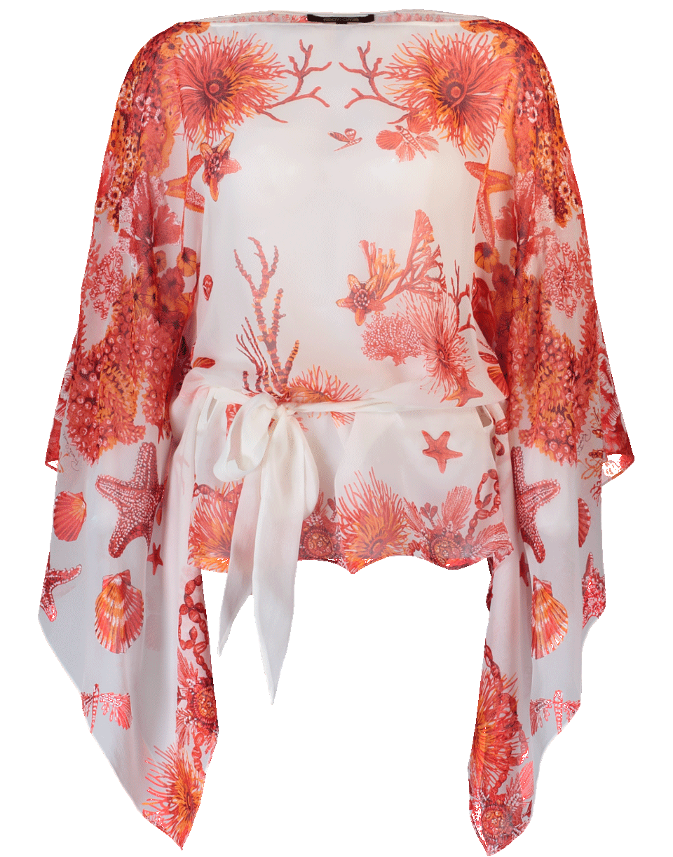 ROBERTO CAVALLI-Coral Reef Print Caftan Top-