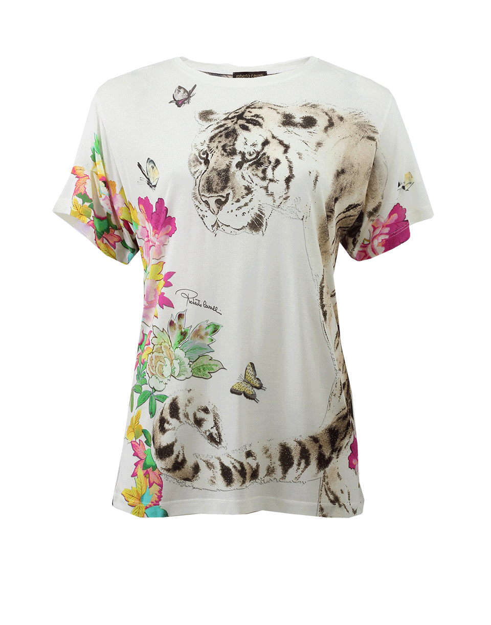 ROBERTO CAVALLI GYM-Tiger Print T-Shirt-