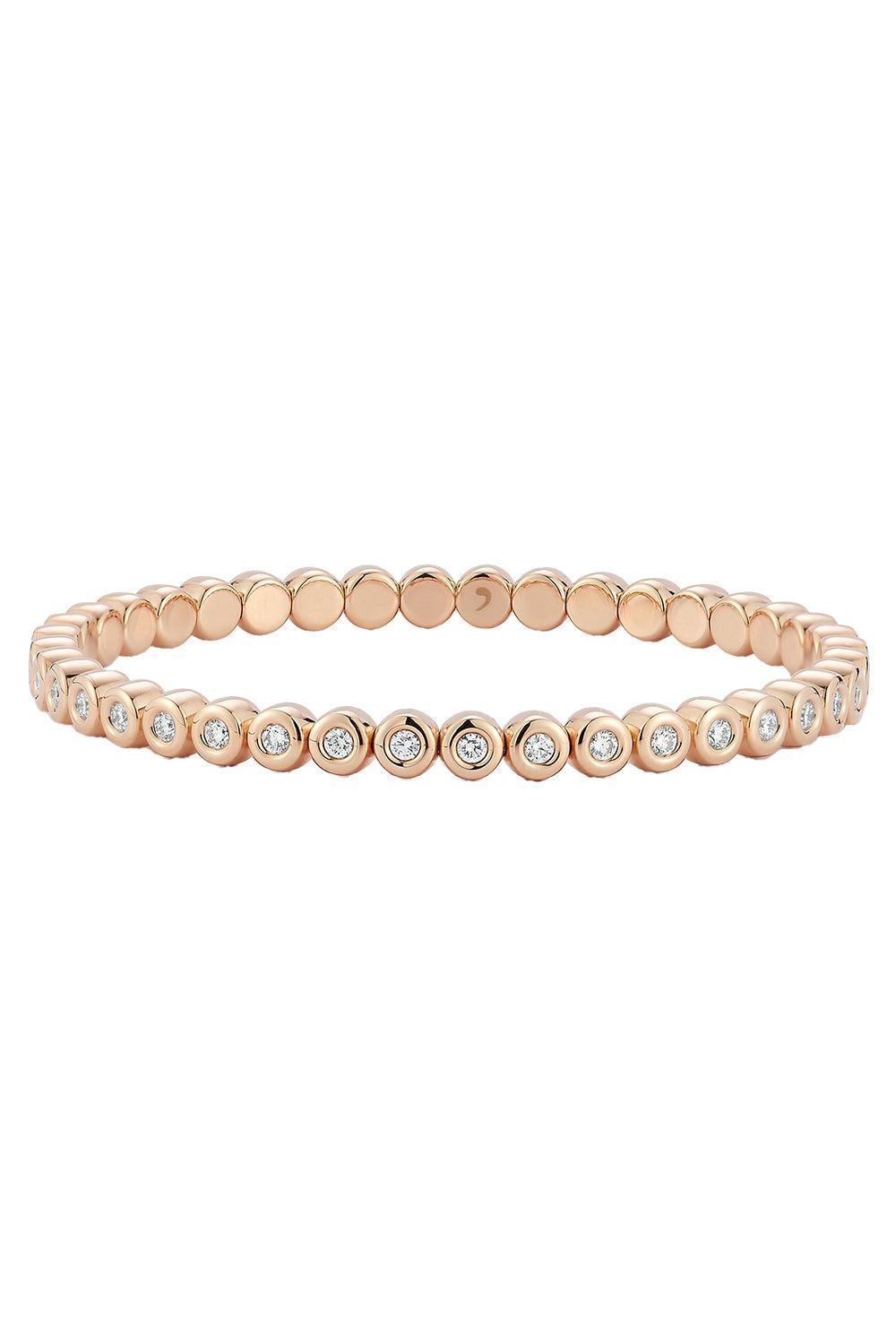 Diamond Bezel Stretch Bracelet-YELLOW GOLD-JEWELRYFINE JEWELBRACELET O-ROBERTO DEMEGLIO
