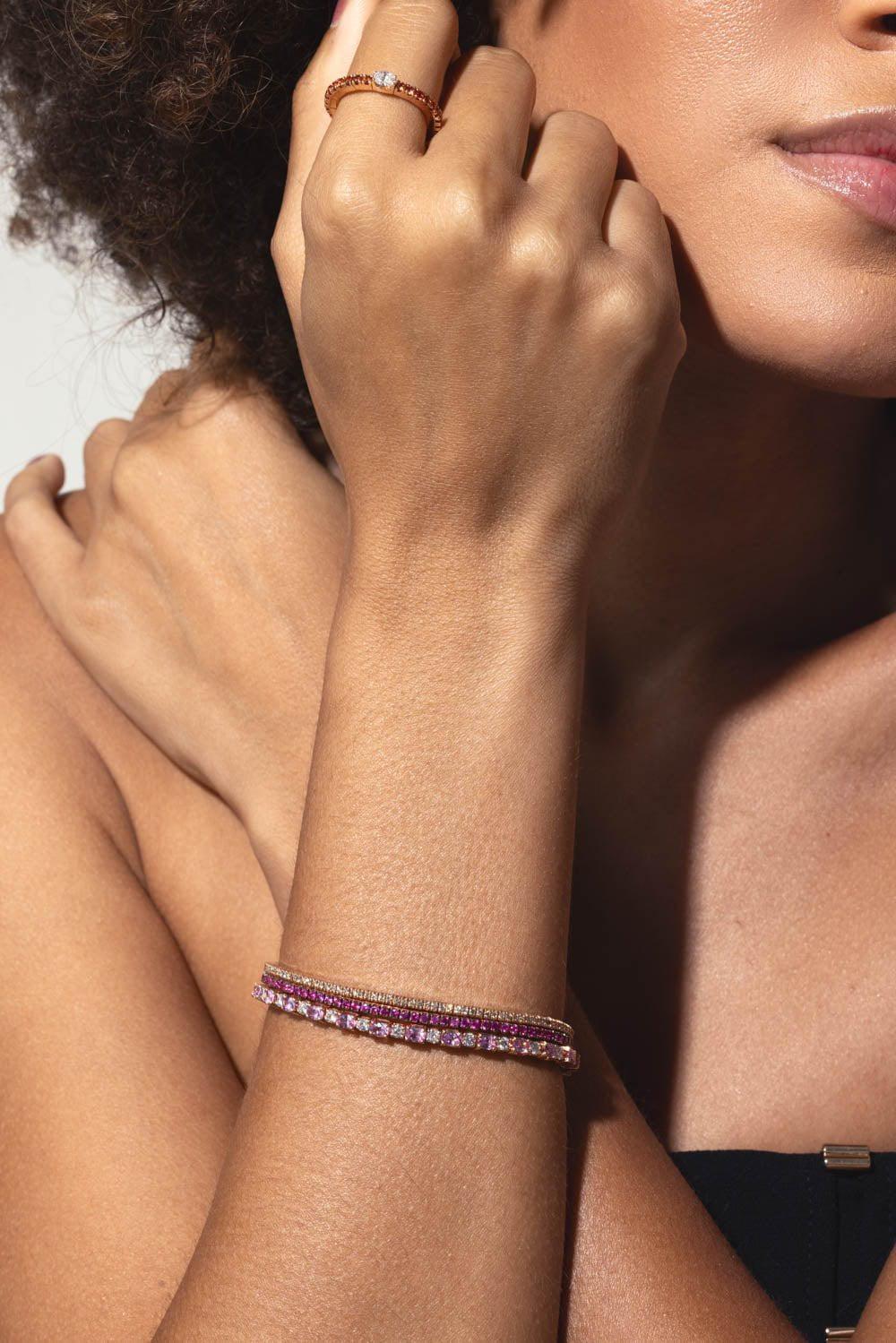 ROBERTO DEMEGLIO-Extensible Pink Sapphire Diamond Bracelet-ROSE GOLD