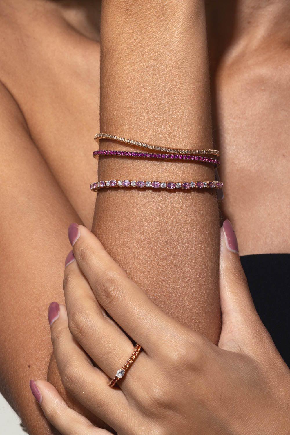 ROBERTO DEMEGLIO-Extensible Ruby Bracelet-ROSE GOLD