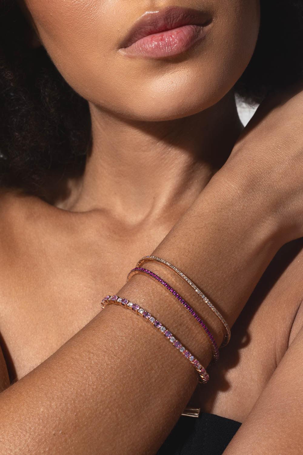 ROBERTO DEMEGLIO-Extensible Ruby Bracelet-ROSE GOLD