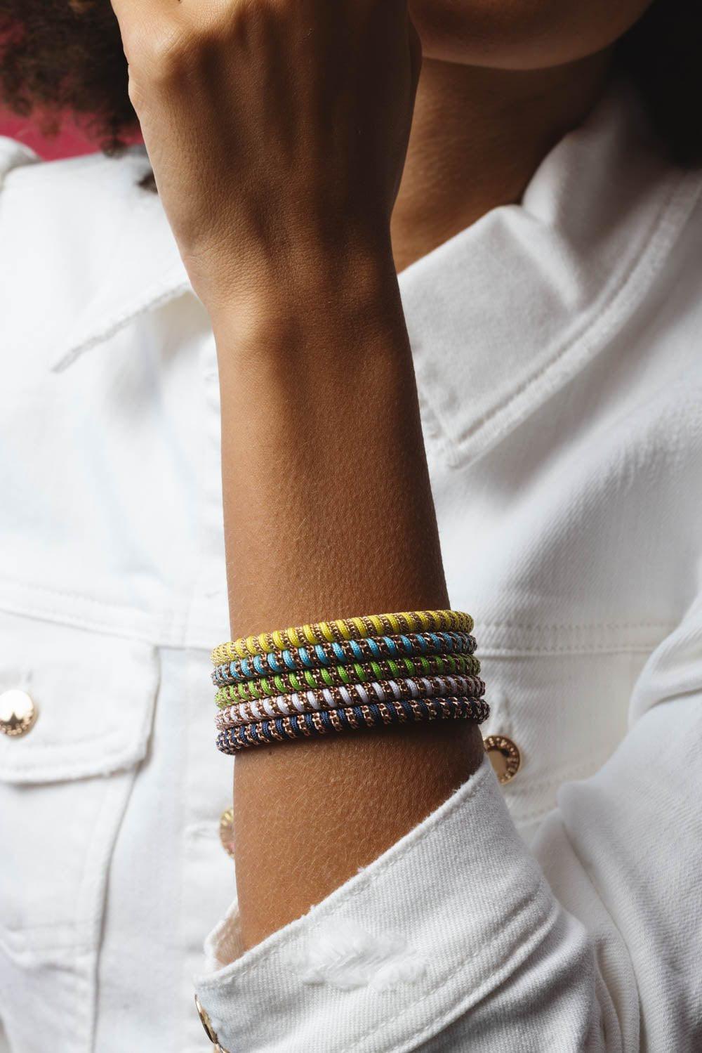 ROBERTO DEMEGLIO-Green Nautical Gio Bracelet-ROSE GOLD