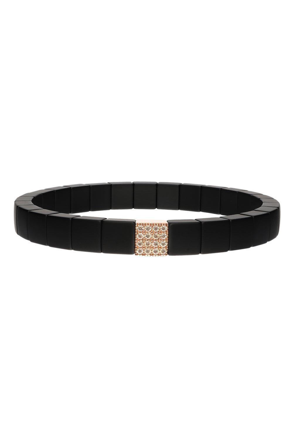  Matte Black Scacco Bracelet - Rose Gold-ROSE GOLD-JEWELRYFINE JEWELBRACELET O-ROBERTO DEMEGLIO 