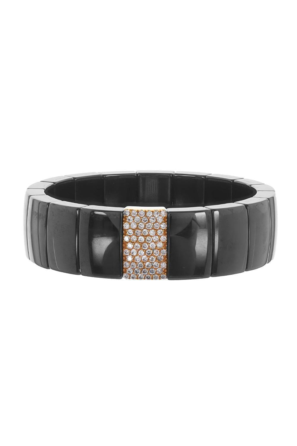 One Row Diamond Domino Stretch Bracelet-ROSE GOLD-JEWELRYFINE JEWELBRACELET O-ROBERTO DEMEGLIO
