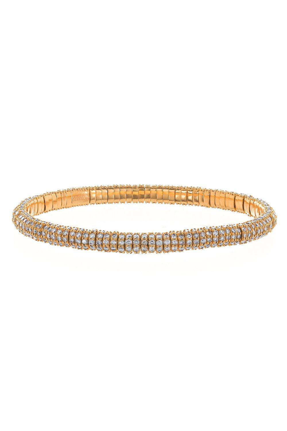 Thin Diamond Giotto Stretch Bracelet-ROSE GOLD-JEWELRYFINE JEWELBRACELET O-ROBERTO DEMEGLIO
