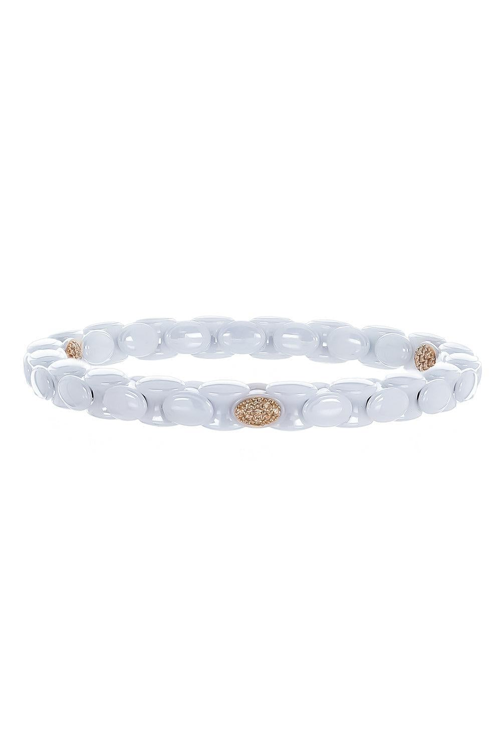 Three Diamond White Anaconda Bracelet-ROSE GOLD-JEWELRYFINE JEWELBRACELET O-ROBERTO DEMEGLIO