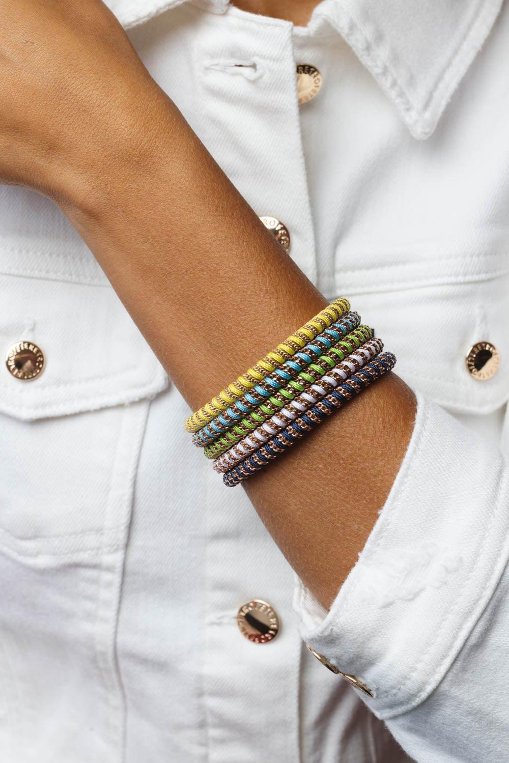 ROBERTO DEMEGLIO-White Nautical Gio Bracelet-ROSE GOLD
