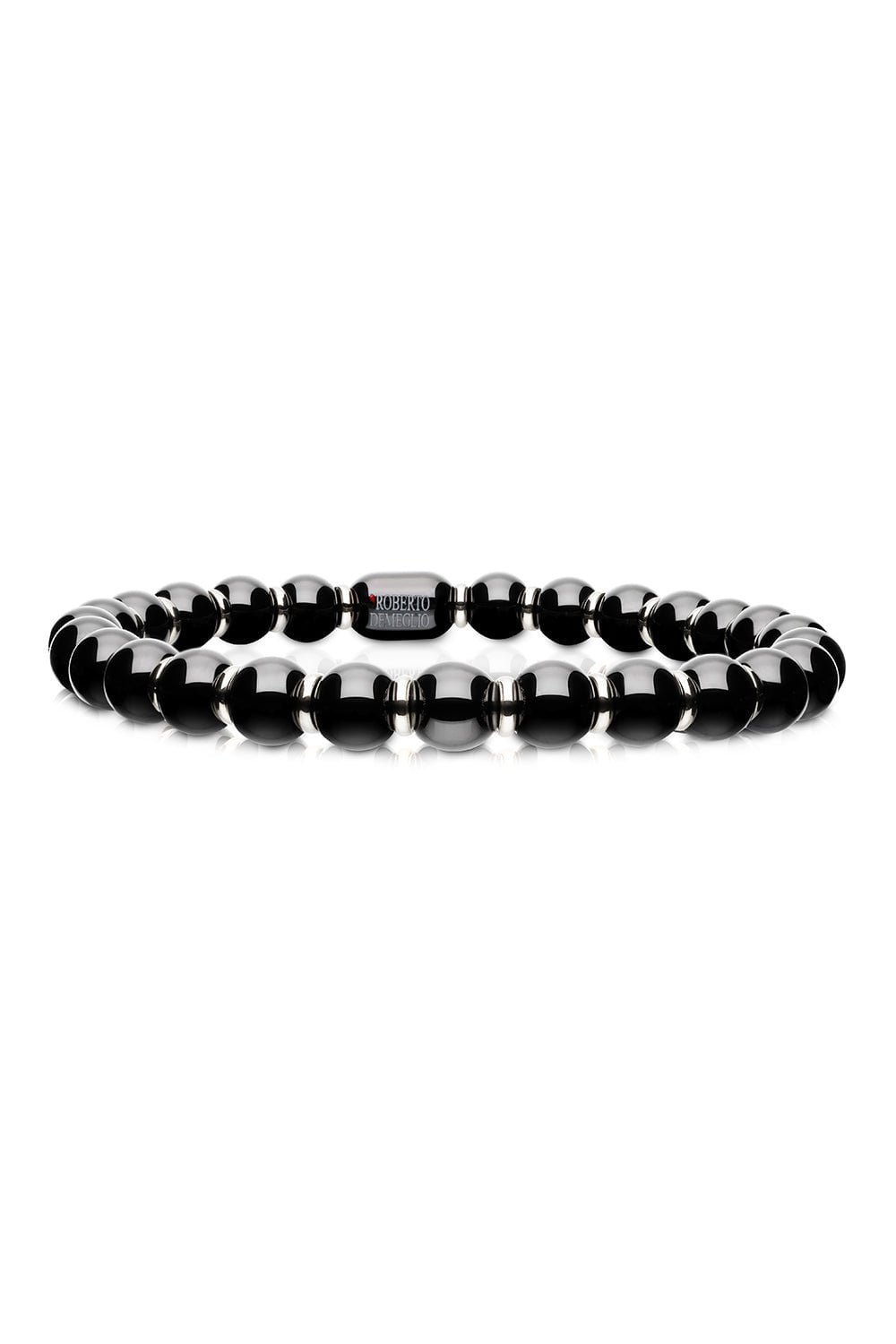 ROBERTO DEMEGLIO-Black Ceramic Sfera Bracelet-WHITE GOLD