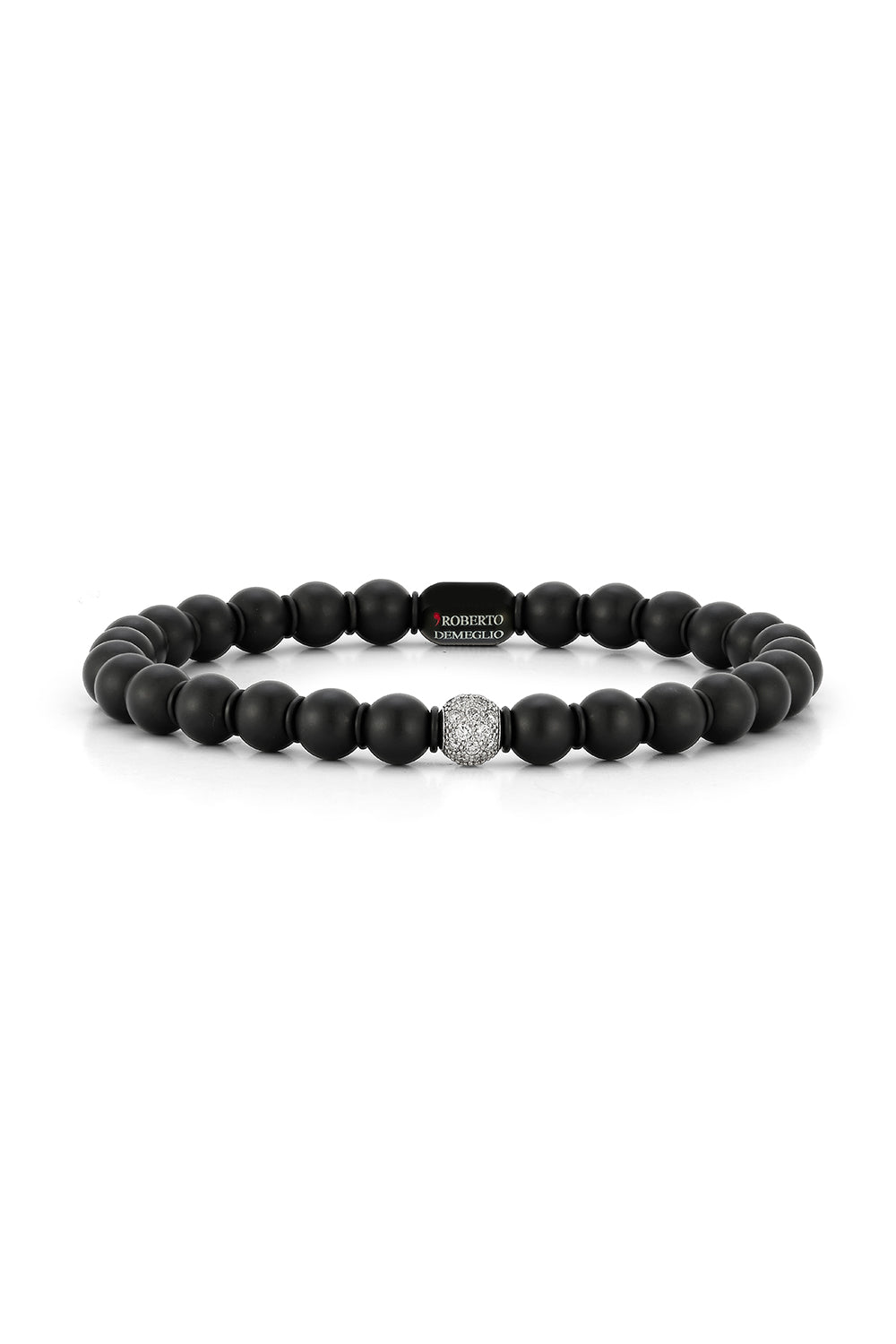 Diamond Bead Matte Black Sfera Bracelet