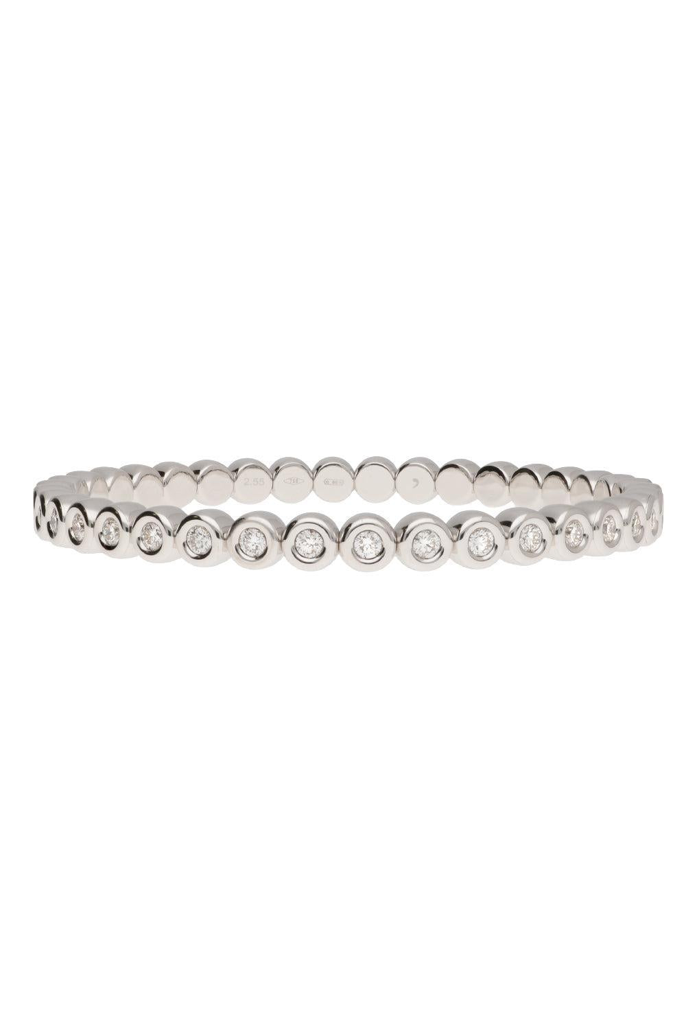 Diamond Bezel Stretch Tennis Bracelet-WHITE GOLD-JEWELRYFINE JEWELBRACELET O-ROBERTO DEMEGLIO