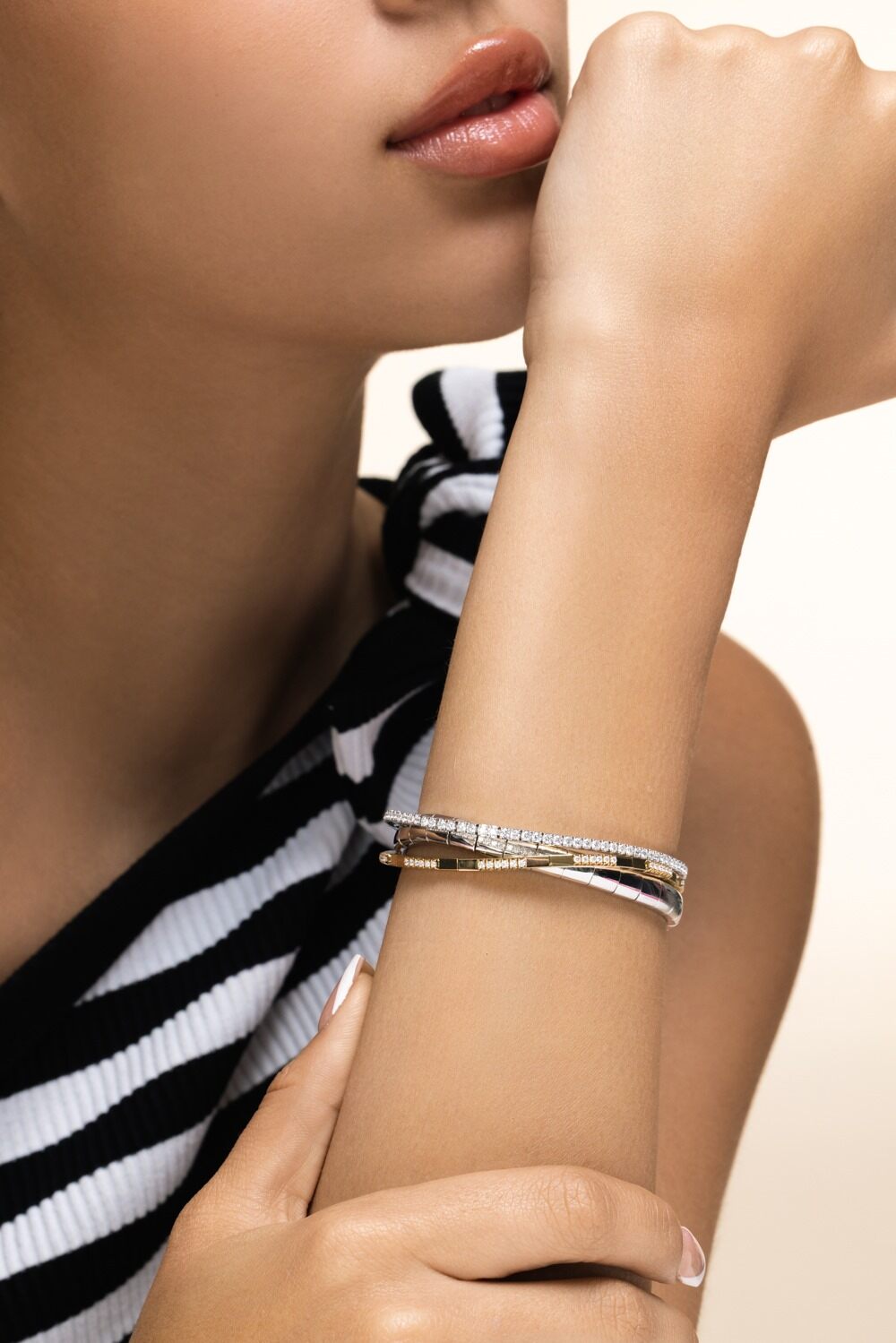 Diamond Extensible Stretch Tennis Bracelet - White Gold-WHITE GOLD-JEWELRYFINE JEWELBRACELET O-ROBERTO DEMEGLIO