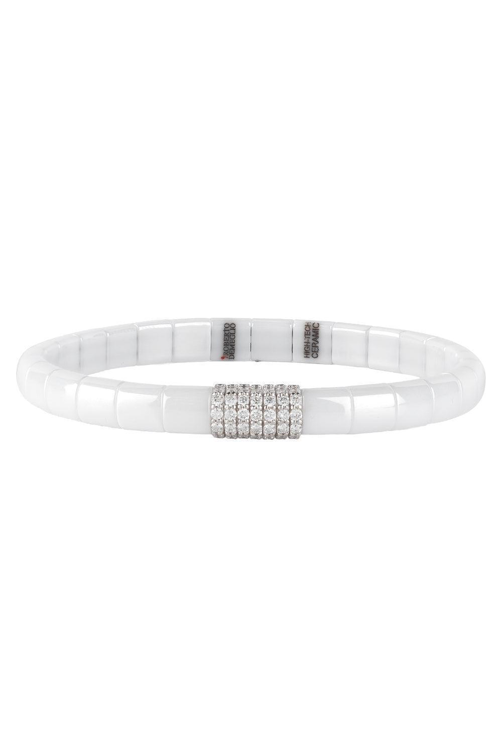Diamond Seven Row White Pura Stretch Bracelet-WHITE GOLD-JEWELRYFINE JEWELBRACELET O-ROBERTO DEMEGLIO