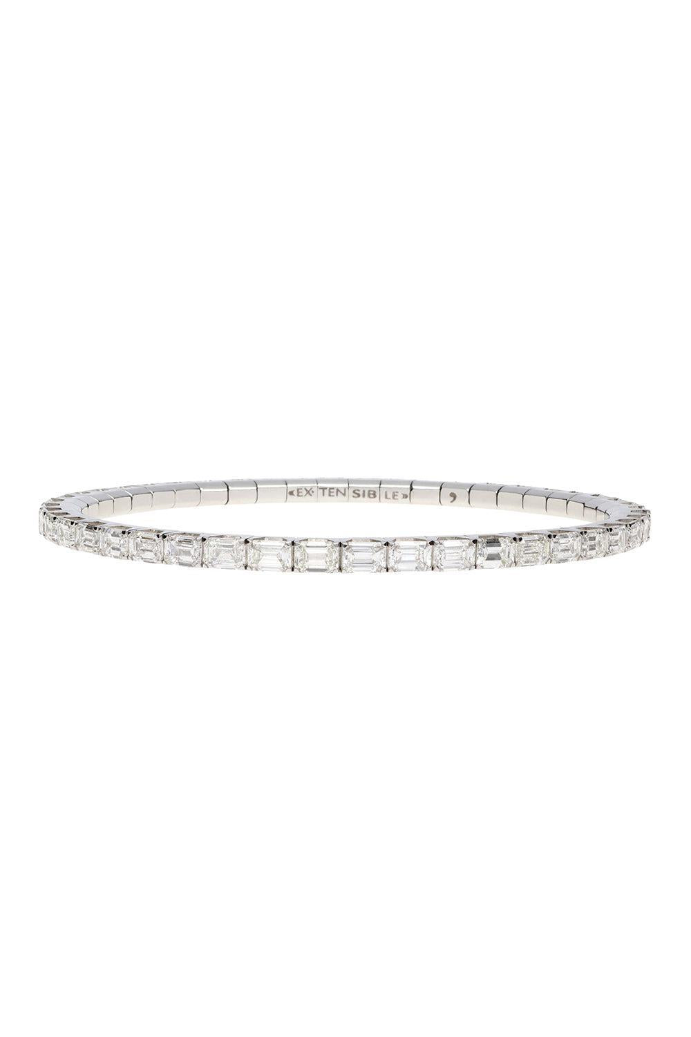 Diamond Tennis Extensible Stretch Bracelet-WHITE GOLD-JEWELRYFINE JEWELBRACELET O-ROBERTO DEMEGLIO