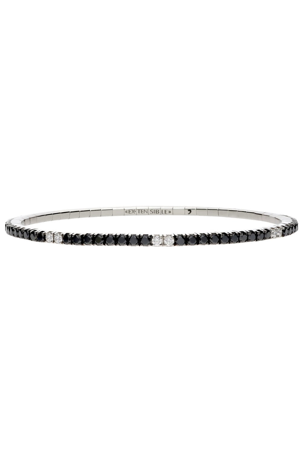 ROBERTO DEMEGLIO-Extensible Black Diamond Spot Bracelet-WHITE GOLD