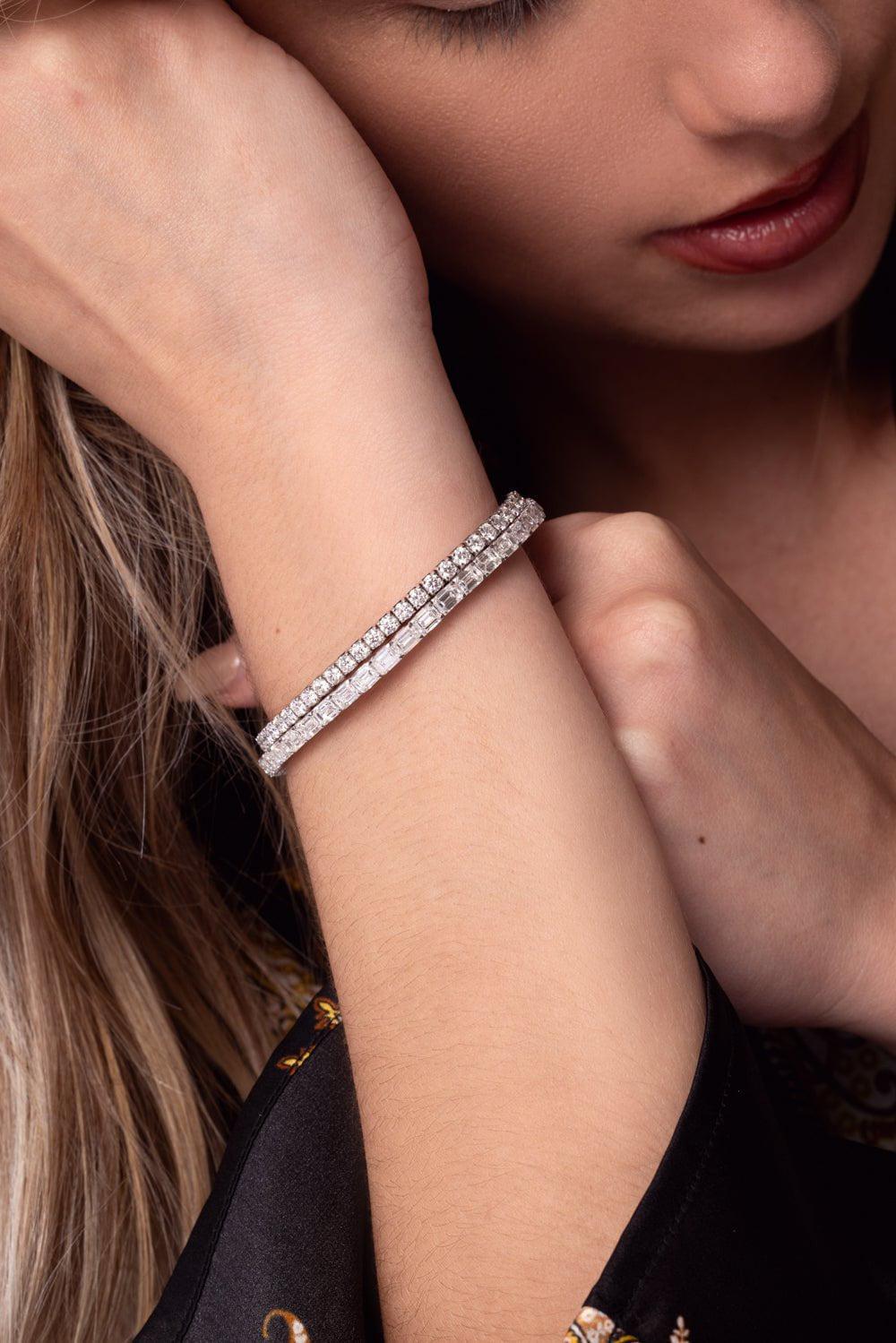 ROBERTO DEMEGLIO-Extensible Diamond Stretch Tennis Bracelet-WHITE GOLD