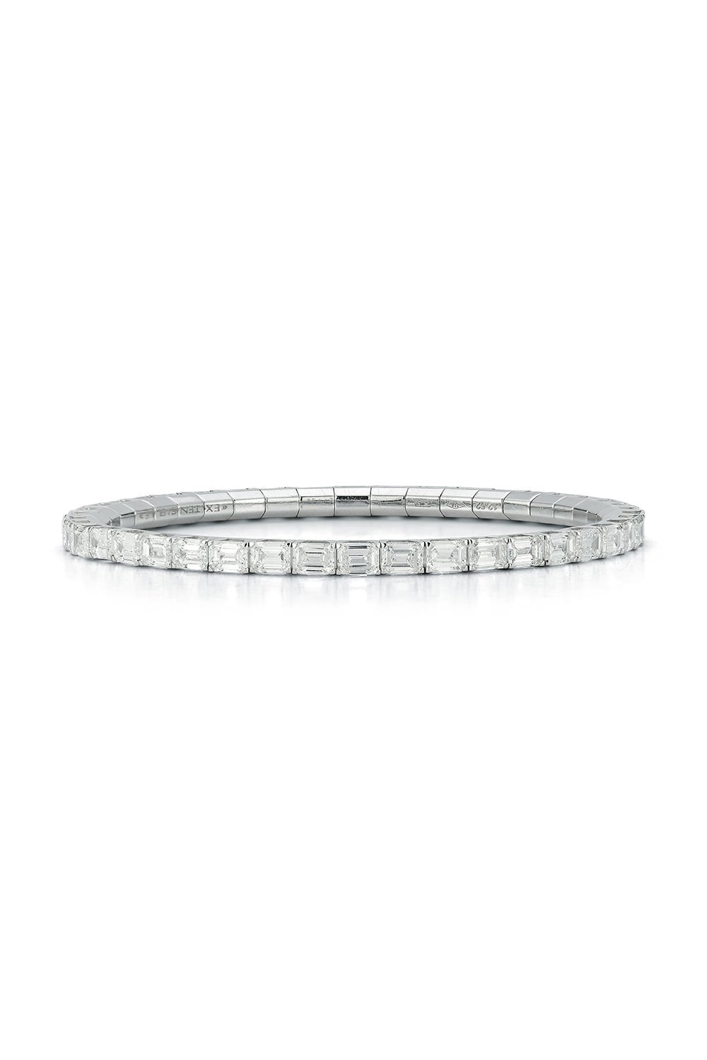 ROBERTO DEMEGLIO-Extensible Emerald Cut Diamond Stretch Tennis Bracelet-WHITE GOLD