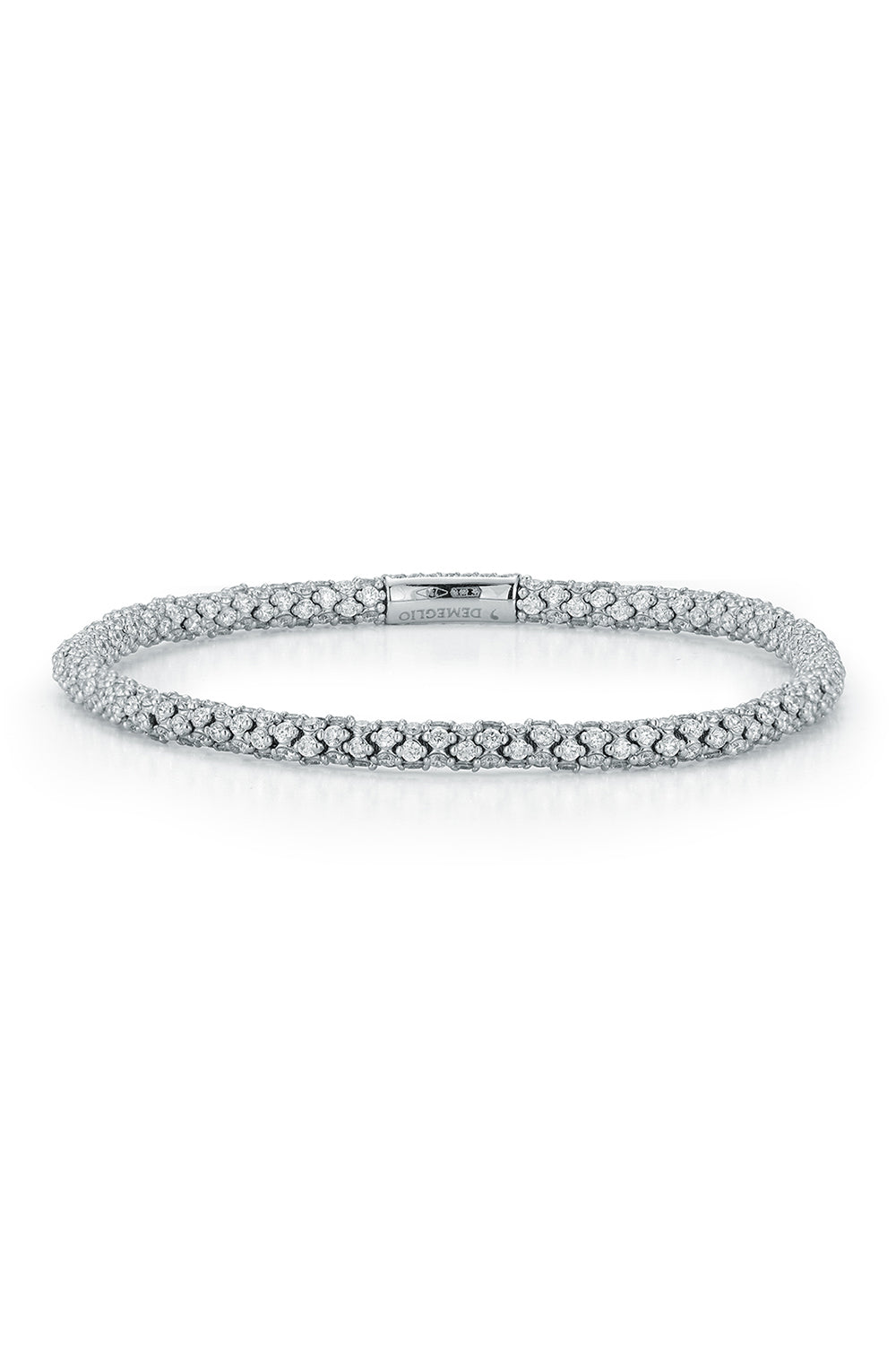 Five Row Diamond Giocconda Stretch Bracelet-WHITE GOLD-JEWELRYFINE JEWELBRACELET O-ROBERTO DEMEGLIO