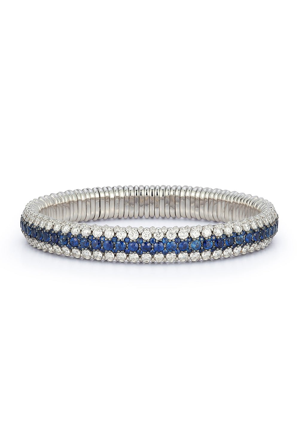 ROBERTO DEMEGLIO-Giotto Blue Sapphire Stretch Bracelet-WHITE GOLD