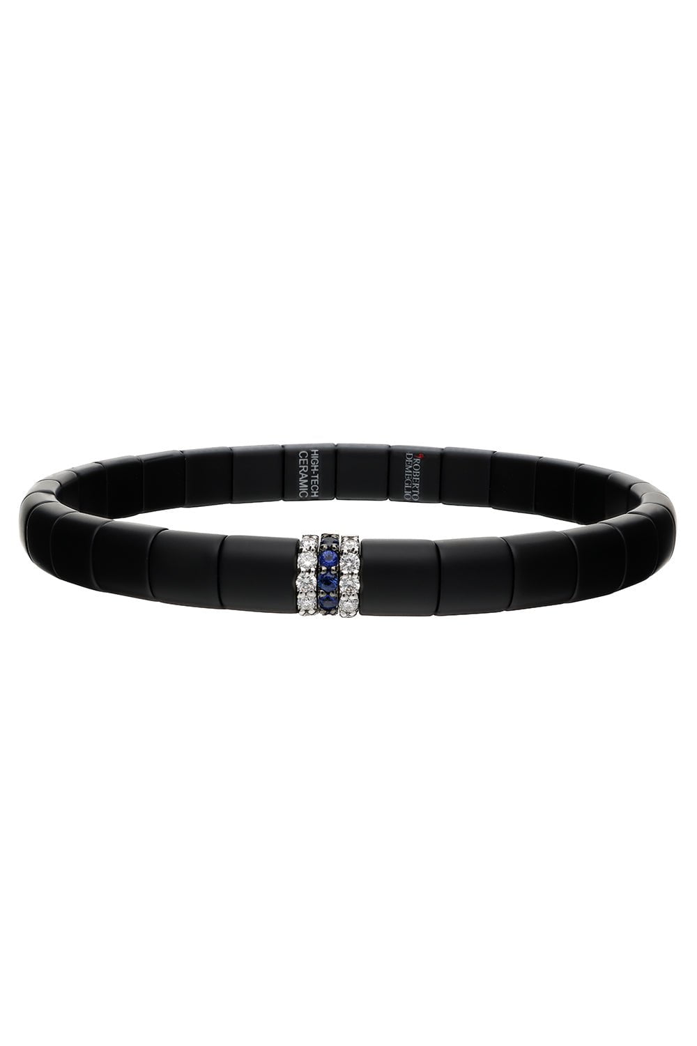 ROBERTO DEMEGLIO-Matte Black Diamond Sapphire Pura Bracelet-WHITE GOLD