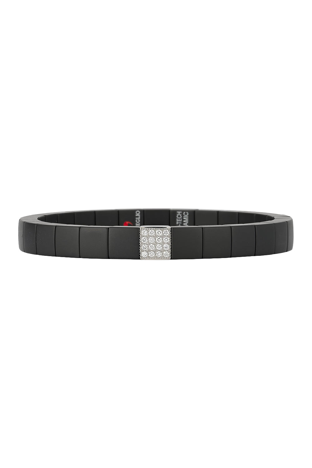 Matte Black Scacco Bracelet-WHITE GOLD-JEWELRYFINE JEWELBRACELET O-ROBERTO DEMEGLIO