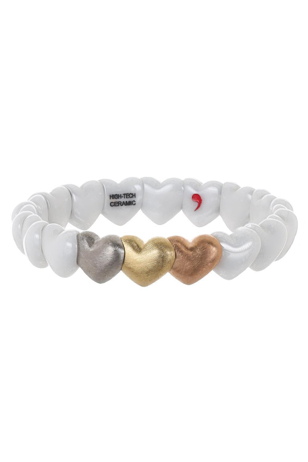 Heart Ceramic Eternity Bracelet-WHITE GOLD-JEWELRYFINE JEWELBRACELET O-ROBERTO DEMEGLIO