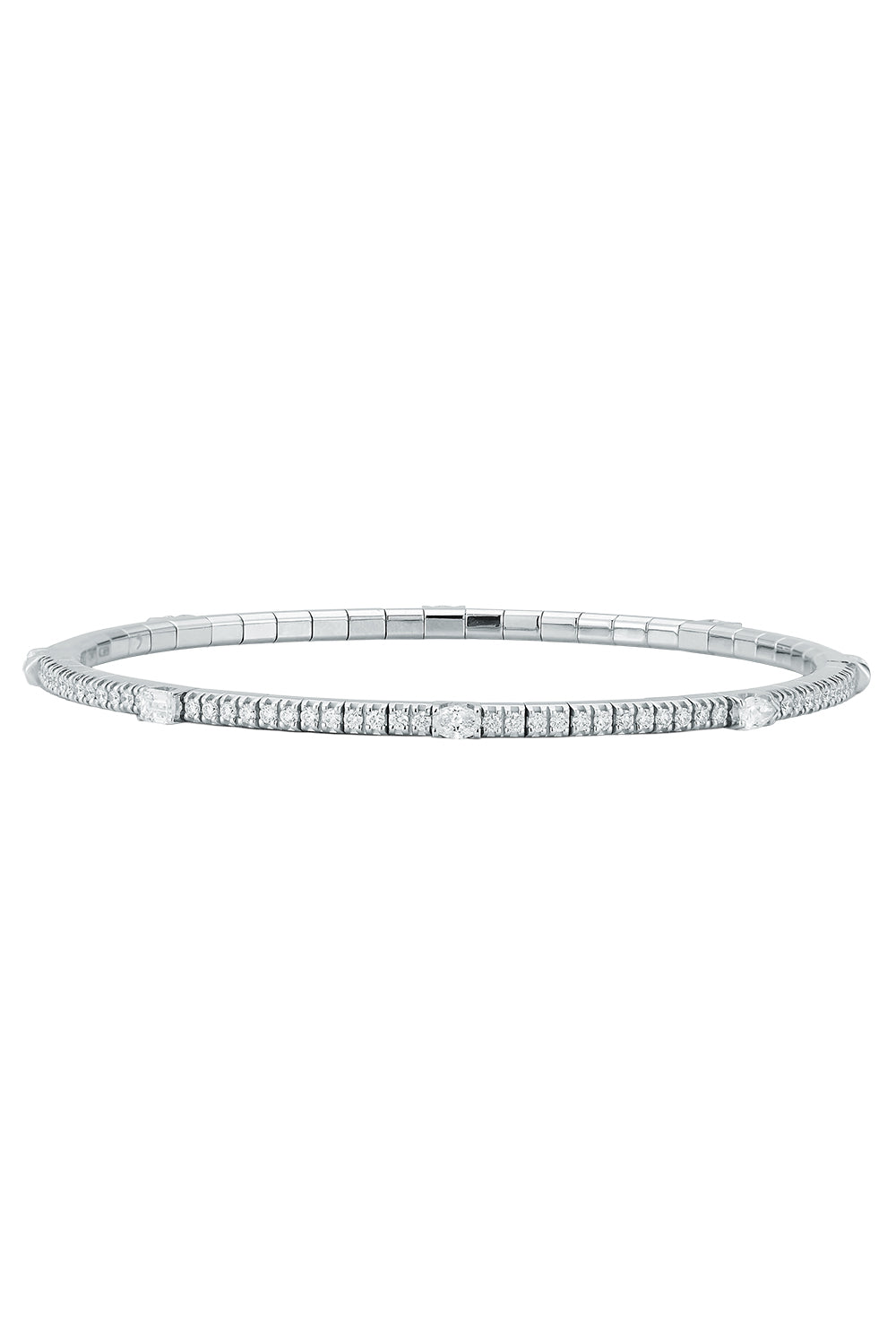 Multishaped Diamond Extensible Tennis Bracelet-WHITE GOLD-JEWELRYFINE JEWELBRACELET O-ROBERTO DEMEGLIO