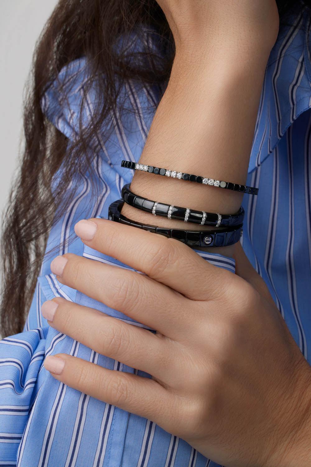 Nine Diamond Station Dado Bracelet-WHITE GOLD-JEWELRYFINE JEWELBRACELET O-ROBERTO DEMEGLIO