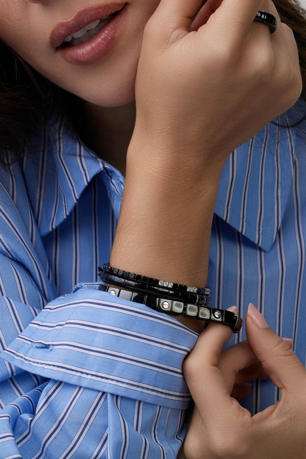 Nine Diamond Station Dado Bracelet-WHITE GOLD-JEWELRYFINE JEWELBRACELET O-ROBERTO DEMEGLIO