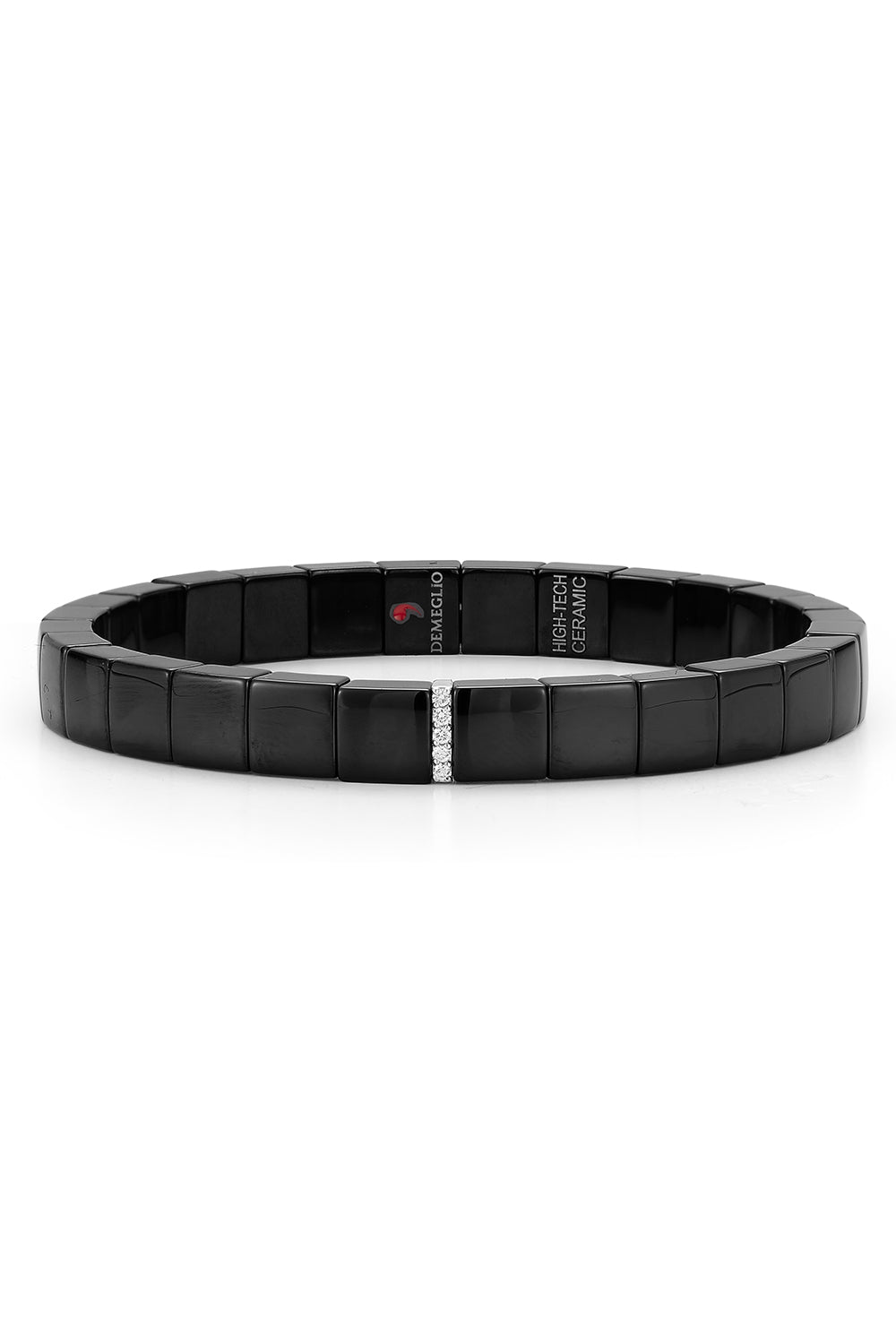Scacco Black Ceramic Bracelet-WHITE GOLD-JEWELRYFINE JEWELBRACELET O-ROBERTO DEMEGLIO