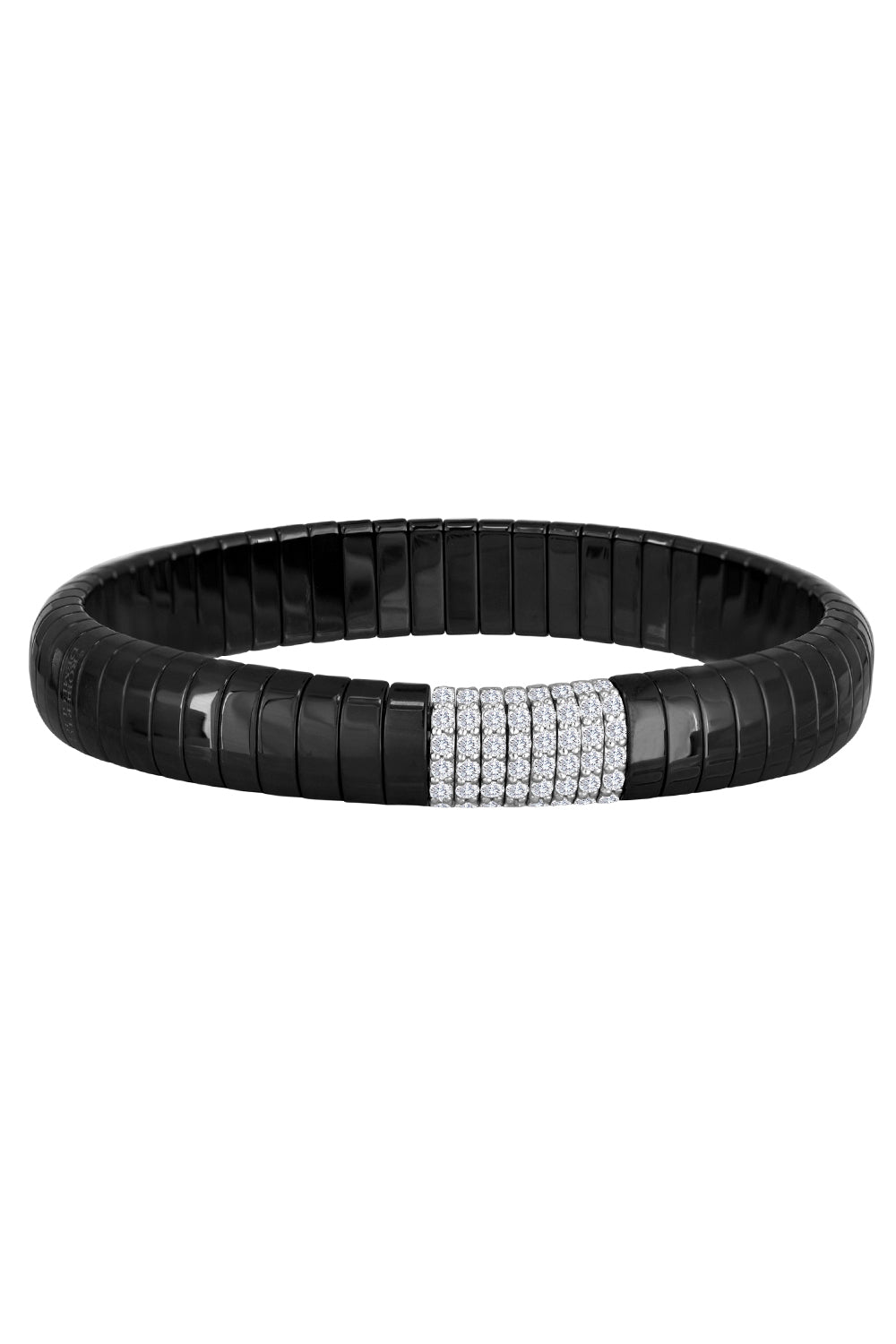 Pura Black Ceramic Diamond Bracelet-WHITE GOLD-JEWELRYFINE JEWELBRACELET O-ROBERTO DEMEGLIO