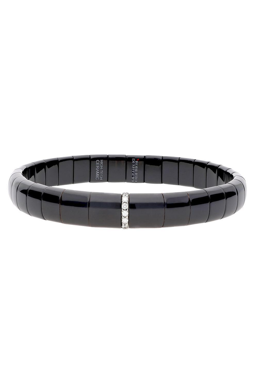 Pura Ceramic Diamond Bars Bracelet-WHITE GOLD-JEWELRYFINE JEWELBRACELET O-ROBERTO DEMEGLIO