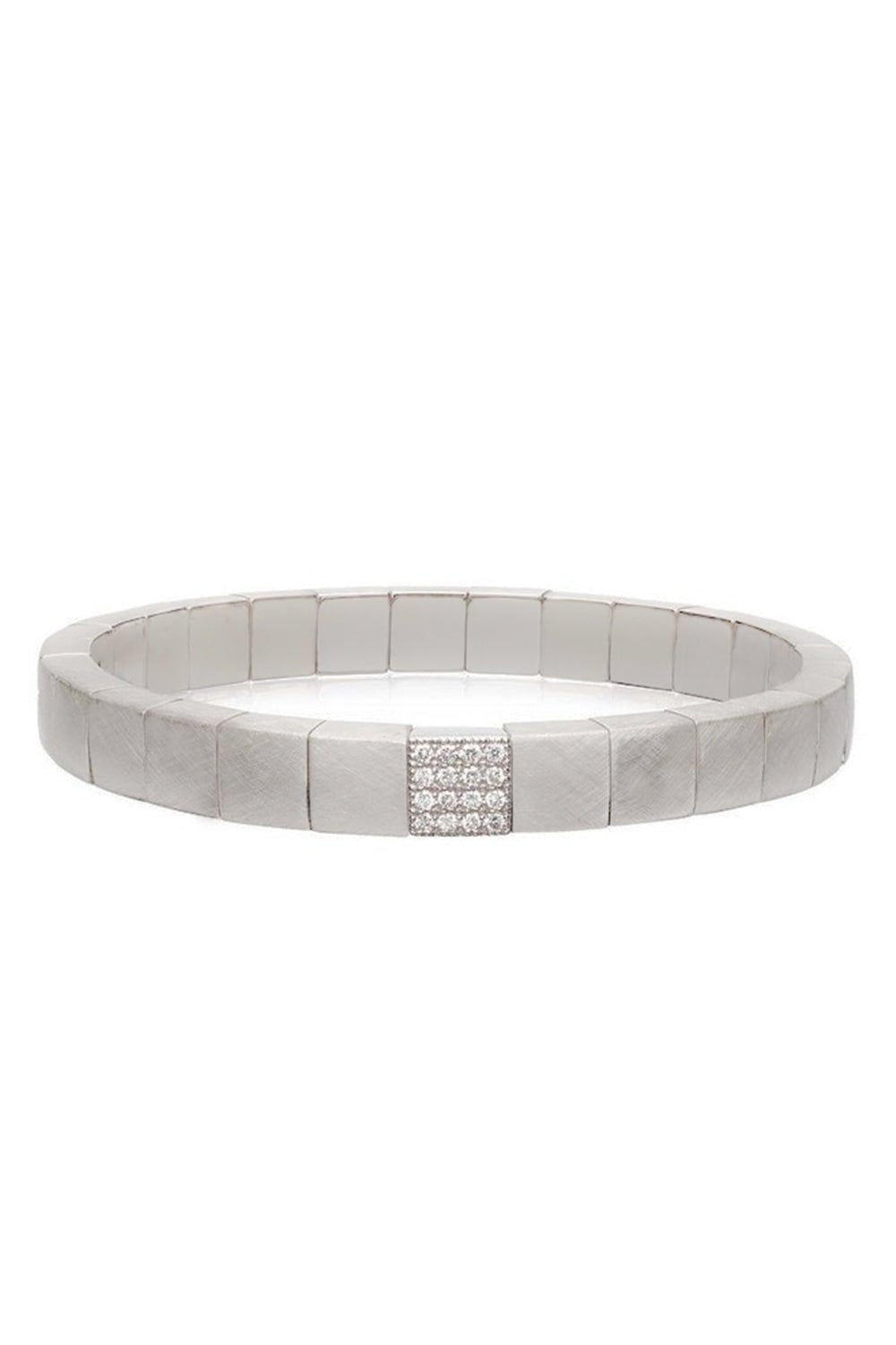 ROBERTO DEMEGLIO-Scacco Gold Stretch Bracelet - White Gold-WHITE GOLD